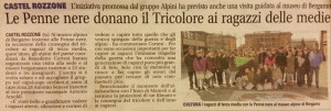 alpini castel rozzone e ragazzi delle medie visita mueso 2016